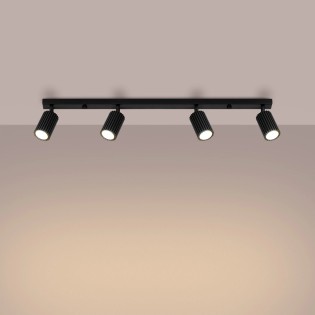 Regleta Moto negro, 4 luces