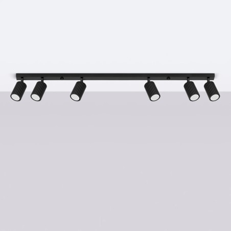 Regleta Moto negro, 6 luces