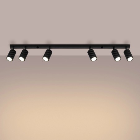 Regleta Moto negro, 6 luces