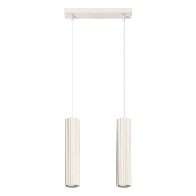 Lámpara colgante Moto beige, 2 luces