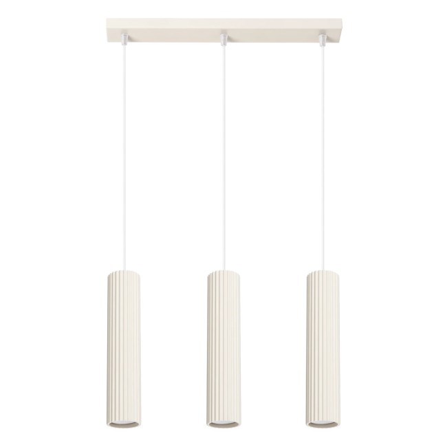 Lámpara colgante Moto beige, 3 luces
