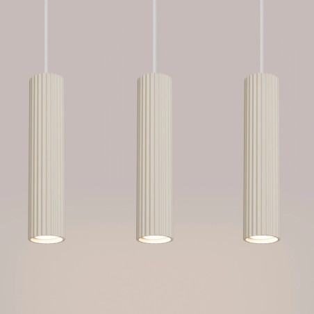 Lámpara colgante Moto beige, 3 luces