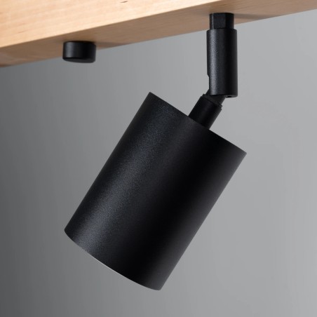 Regleta Elluae negro, 4 luces