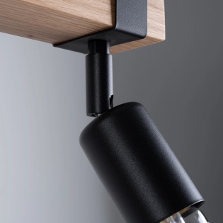 Regleta Nora negro, 2 luces