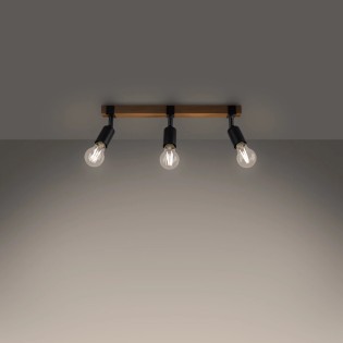 Regleta Nora negro, 3 luces