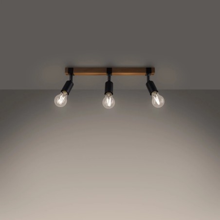 Regleta Nora negro, 3 luces