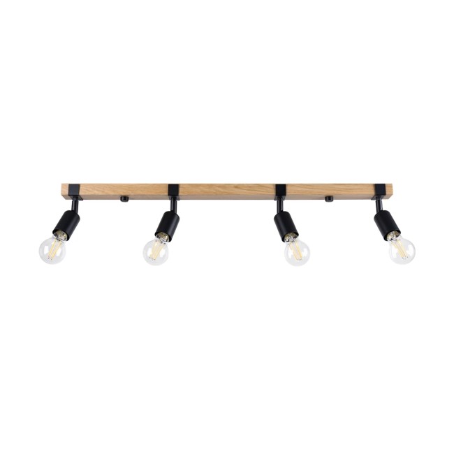 Regleta Nora negro, 4 luces
