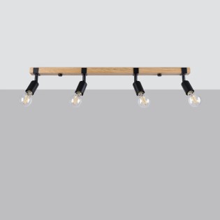 Regleta Nora negro, 4 luces