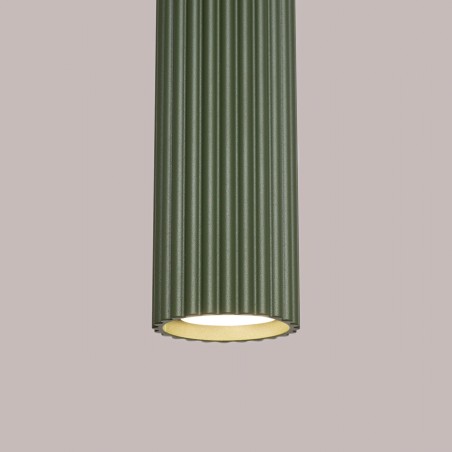 Lámpara colgante Moto verde, 3 luces