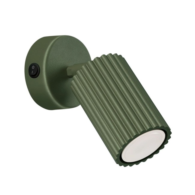 Aplique de pared Moto, verde con interruptor