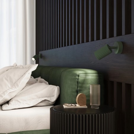 Aplique de pared Moto, verde con interruptor