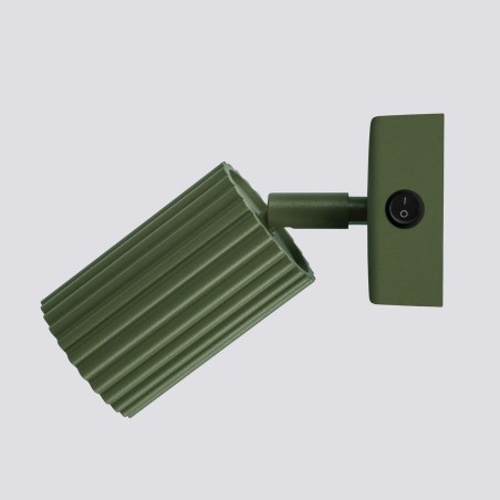 Aplique de pared Moto, verde con interruptor