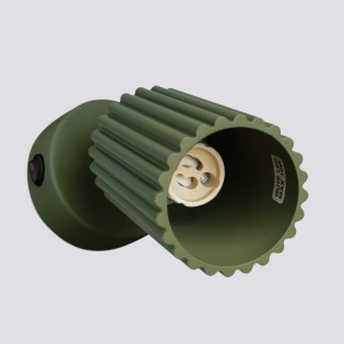 Aplique de pared Moto, verde con interruptor