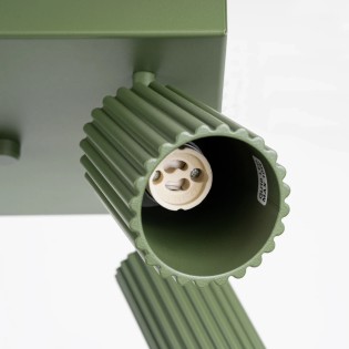 Plafón Moto verde, 4 luces