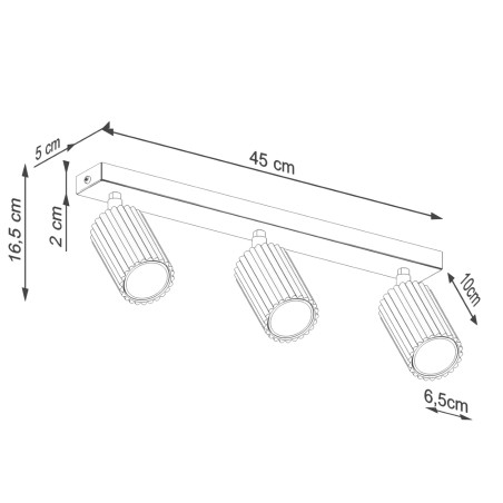 Regleta Moto rojo, 3 luces