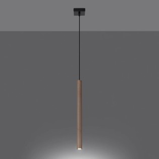 Lámpara colgante Vacu 1 luz, madera natural