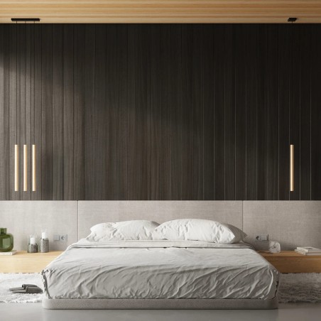 Lámpara colgante Vacu 1 luz, madera natural