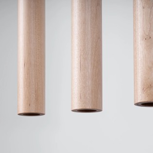 Lámpara colgante Vacu 5 luces , madera natural