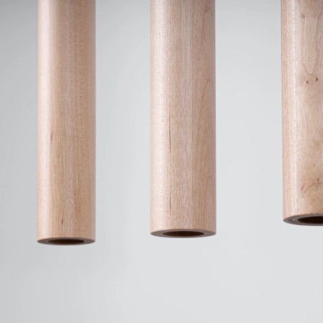 Lámpara colgante Vacu 5 luces , madera natural