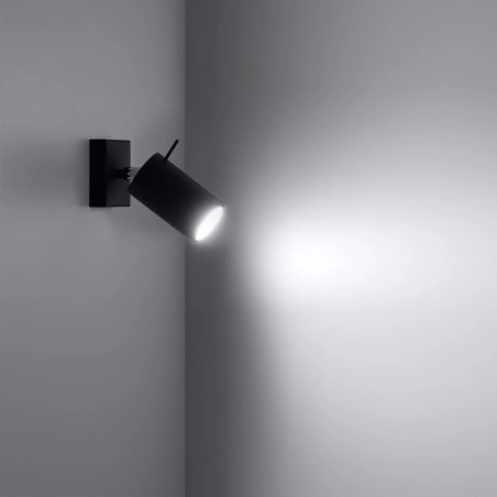 Aplique de pared Vinivi negro con interruptor