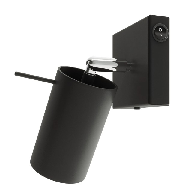 Aplique de pared Vinivi negro con interruptor