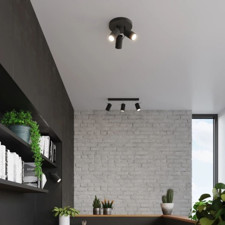 Plafón Vinivi negro, 3 luces