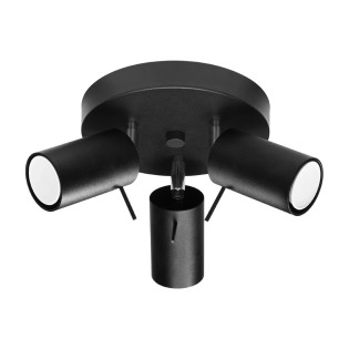 Plafón Vinivi negro, 3 luces