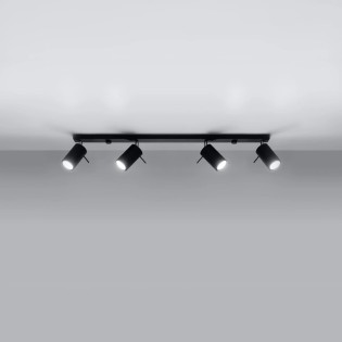 Regleta Vinivi negro, 4 luces