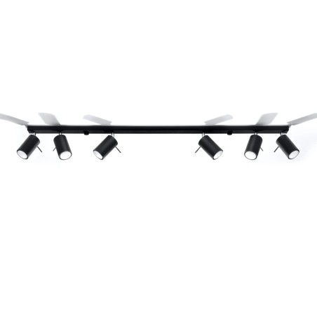 Regleta Vinivi negro, 6 luces