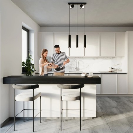 Lámpara colgante Vinivi negro, 3 luces
