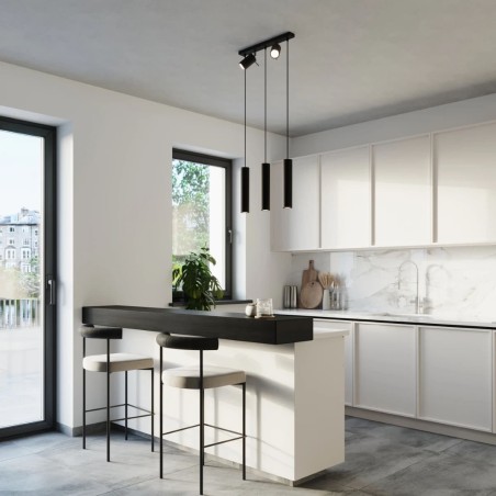 Lámpara colgante Vinivi negro, 3 luces