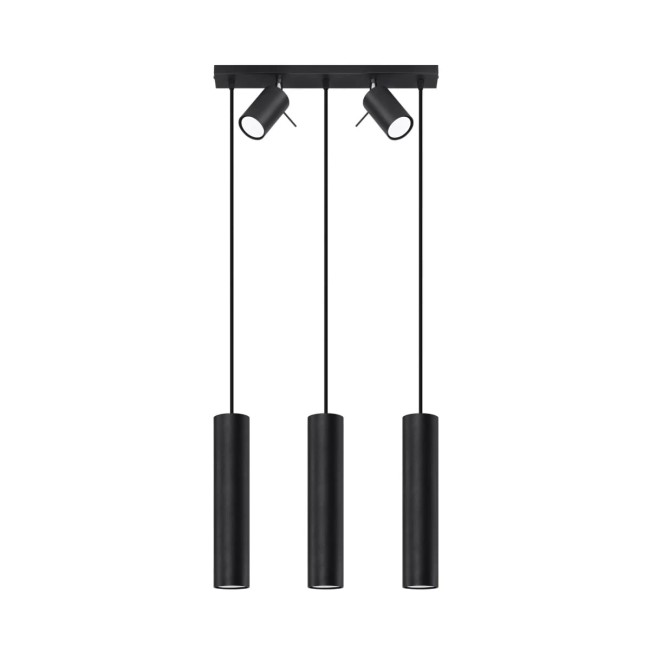 Lámpara colgante Vinivi negro, 3 luces