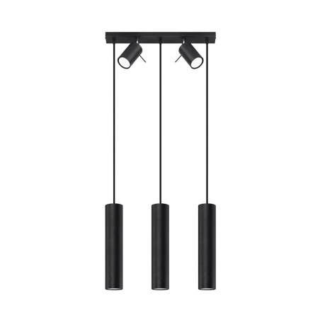 Lámpara colgante Vinivi negro, 3 luces