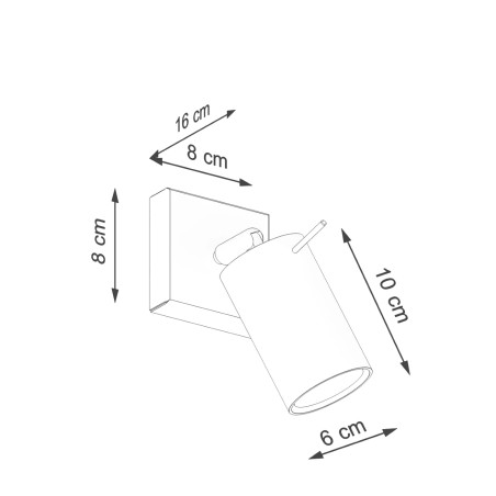 Aplique de pared Vinivi rojo