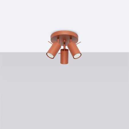 Plafón Vinivi rojo, 3 luces