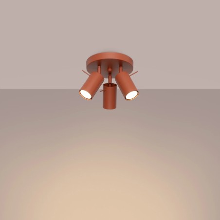 Plafón Vinivi rojo, 3 luces