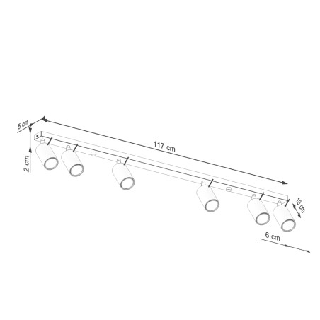 Regleta Vinivi rojo, 6 luces