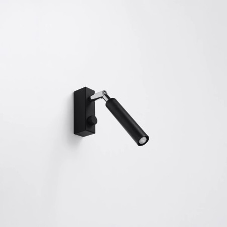 Aplique de pared Koin negro, 1 luz