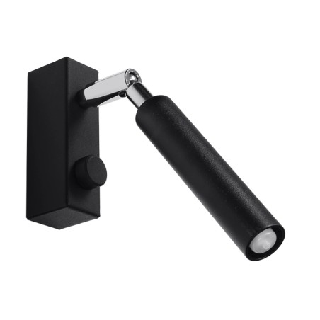Aplique de pared Koin negro, 1 luz