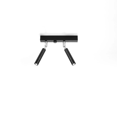 Regleta Koin negro, 2 luces