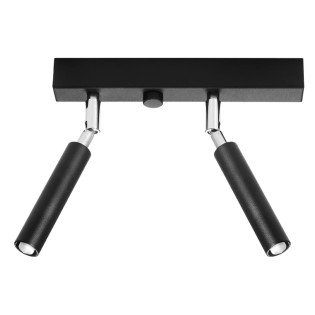 Regleta Koin negro, 2 luces