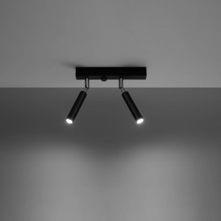 Regleta Koin negro, 2 luces