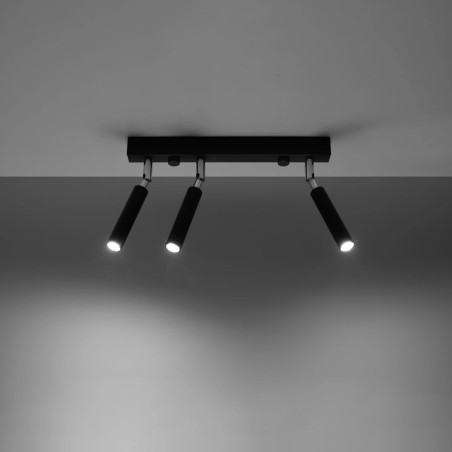 Regleta Koin negro, 3 luces