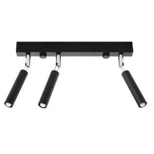 Regleta Koin negro, 3 luces