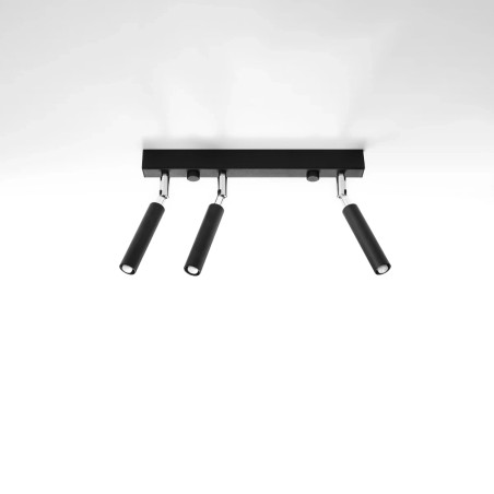 Regleta Koin negro, 3 luces