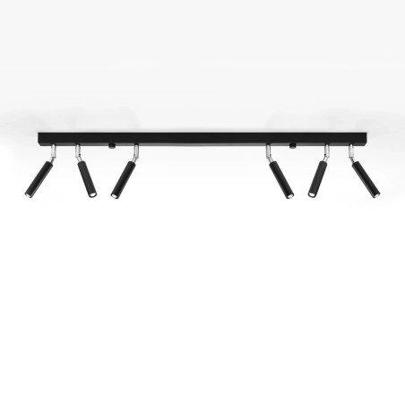 Regleta Koin negro, 6 luces
