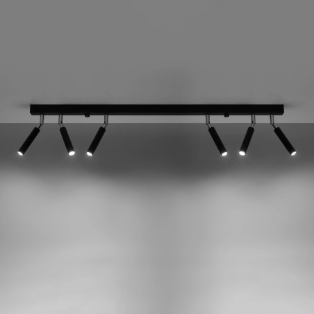 Regleta Koin negro, 6 luces