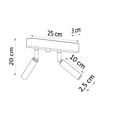 Regleta Koin blanco, 2 luces