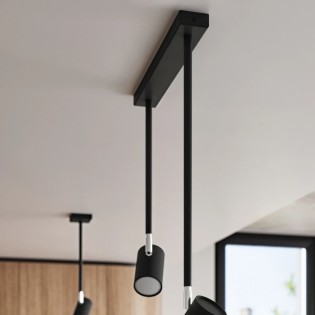 Regleta Rika negro, 2 luces