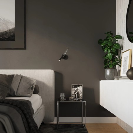 Aplique de pared Asni negro